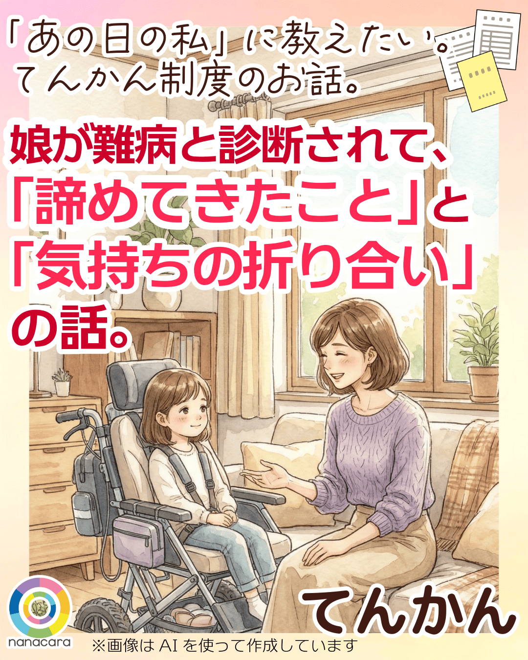 「あの​日の​私」に​教えたい。​ 
てんかん制度のお話。娘が​難病と​診断されて、「諦めてきた​こと」​と「気持ちの​折り合い」の話。 てんかん