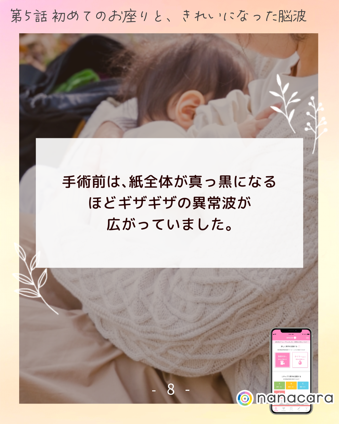 手術前は、​紙全体が​真っ黒に​なる​ほど​ギザギザの​異常波が広がっていました。​