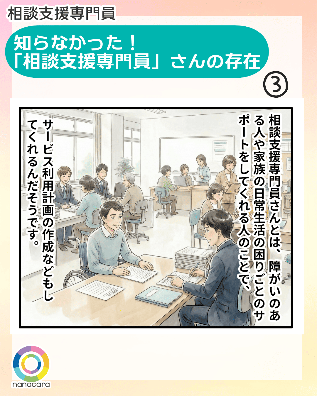 相談支援専門員 知らなかった！
「相談支援専門員」さんの存在 相談支援専門員さんとは、障がいのある人や家族の日常生活の困りごとのサポートをしてくれる人のことで、サービス利用計画の作成などもしてくれるんだそうです。