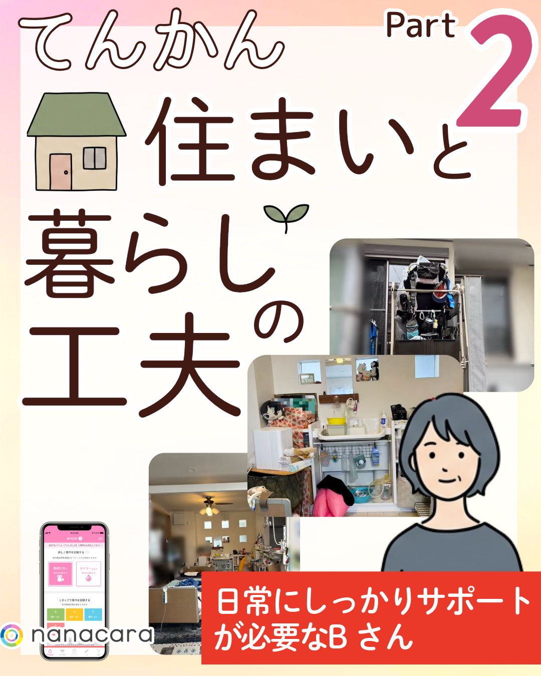 てんかん住まいと暮らしの工夫 日常に​しっかり​サポートが​必要な​Bさん​